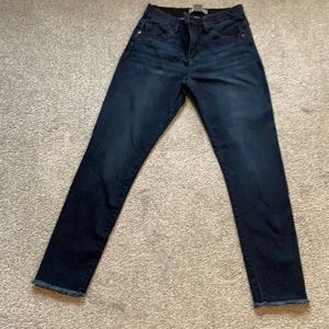 Democracy jeans dark wash size 4 fringe hem